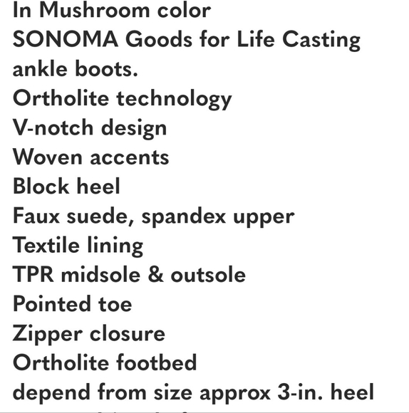 NEW Sonoma Faux Suede Casting Women's Mushroom Brown Ortholite Ankle Booties - Picture 2 of 12